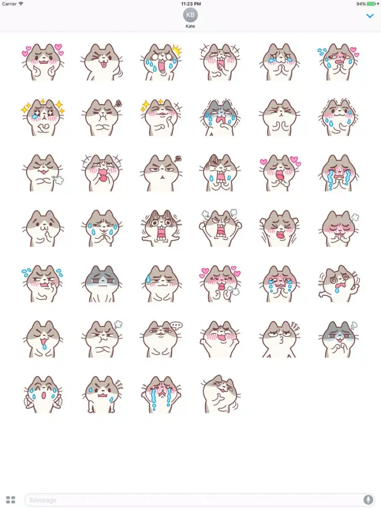 Misa The Funny Kitten Stickers iPad  Screenshots