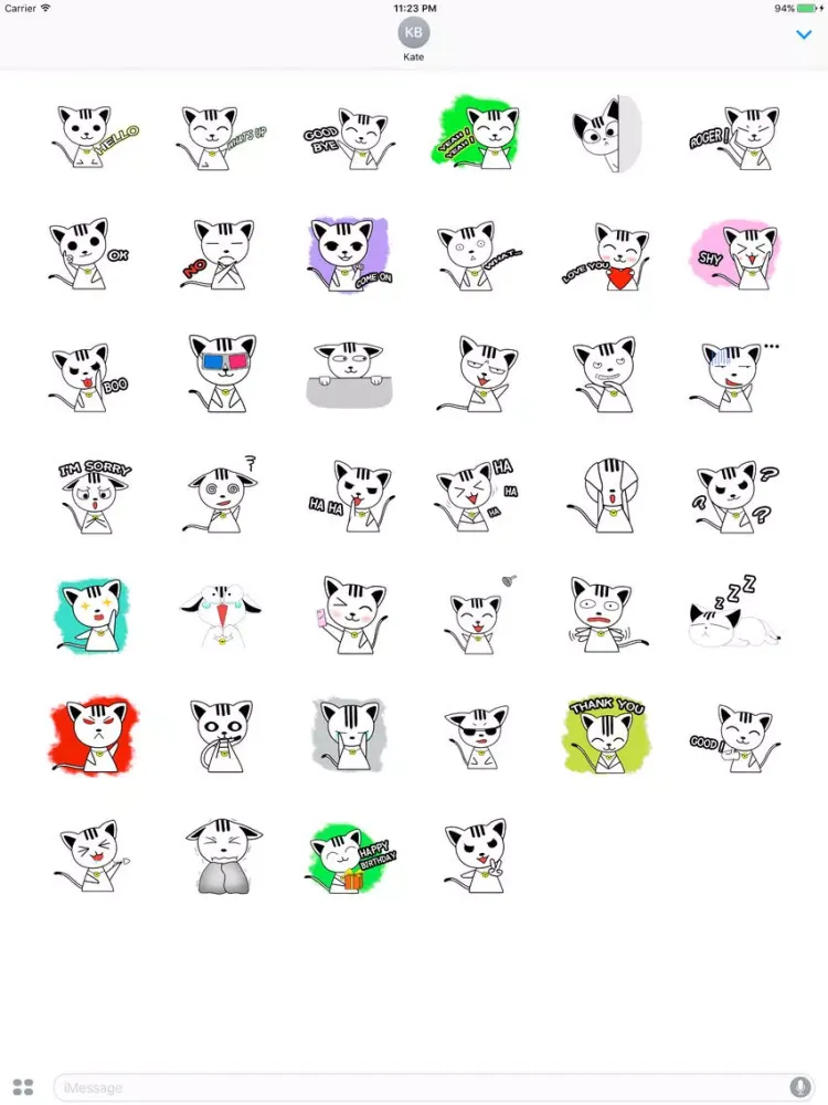 Скриншоты Moses The Lucky White Kitten Stickers iPad 