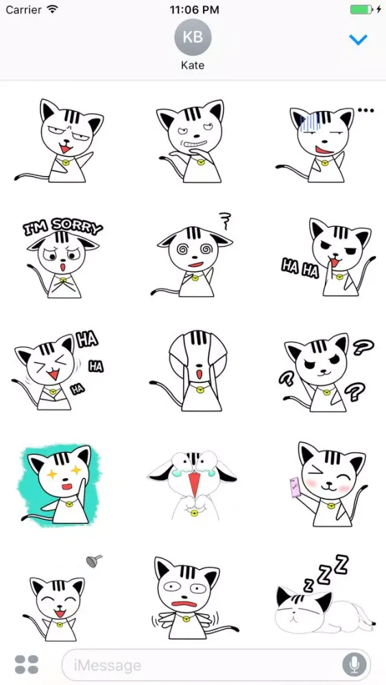 Скриншоты Moses The Lucky White Kitten Stickers