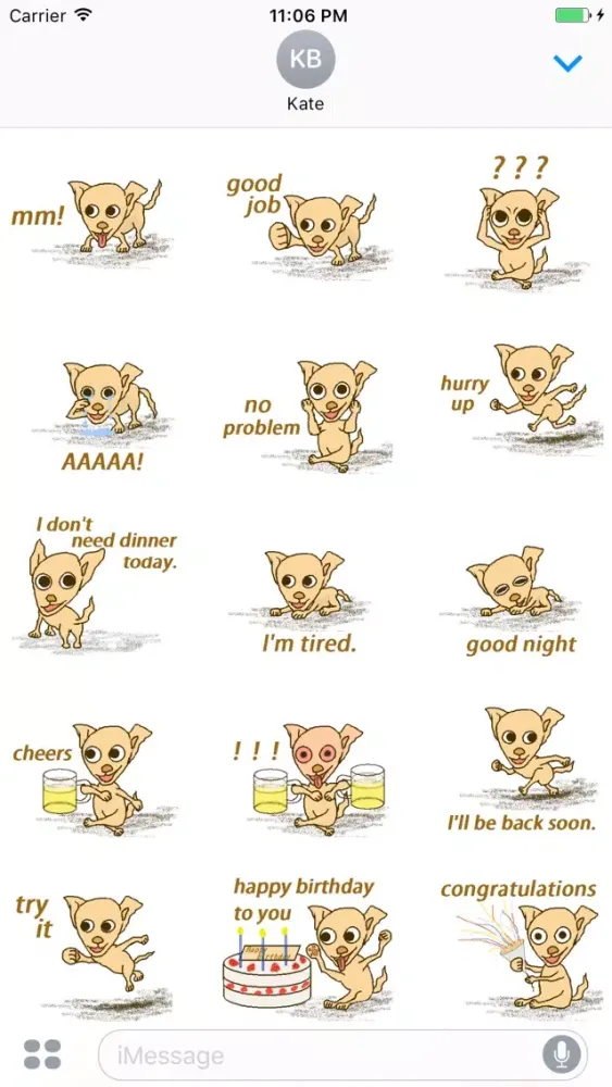 Opie The Crazy Chihuahua Stickers应用截图