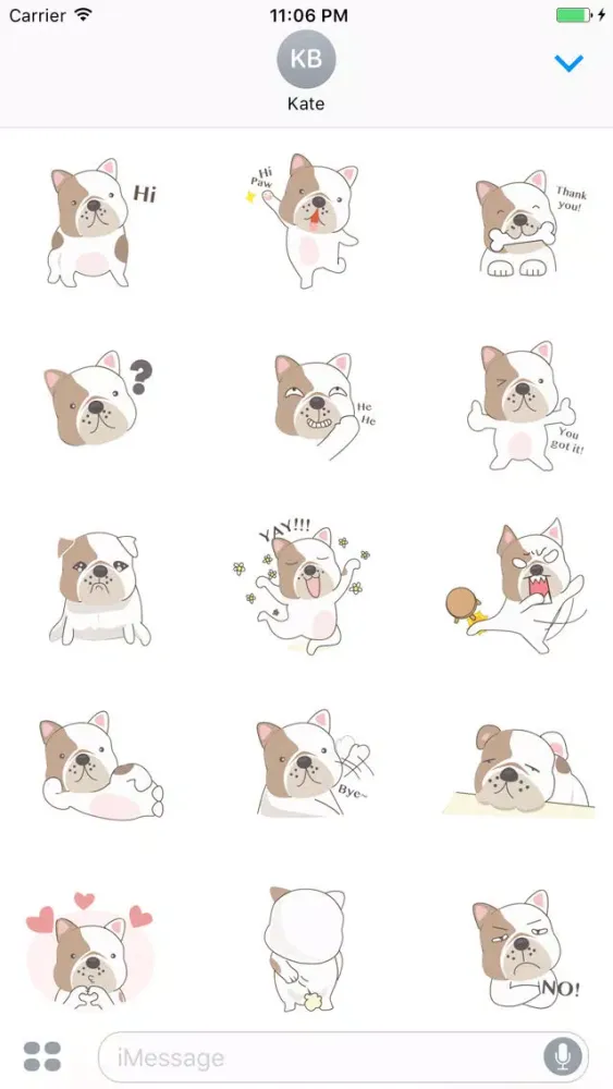 Opie The Cute Bulldog Sticker Screenshots