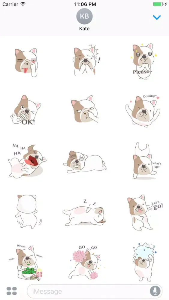 Opie The Cute Bulldog Sticker Screenshots