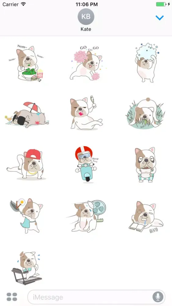 Opie The Cute Bulldog Sticker Screenshots