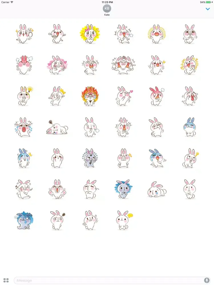 Rascal The Cute Little Rabbit Stickers iPad 應用截圖