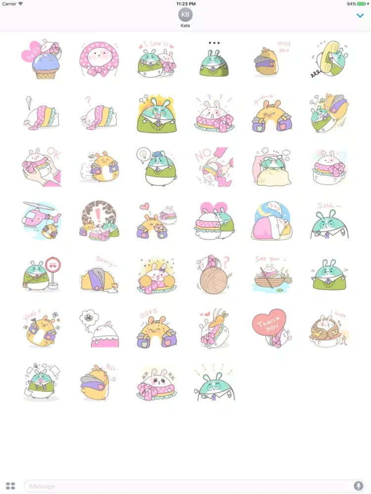 Smith The Happy Bunny Family Stickers iPad  Ekran Görüntüleri