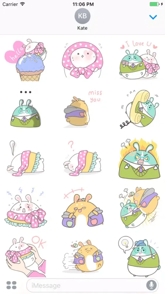 Smith The Happy Bunny Family Stickers Ekran Görüntüleri