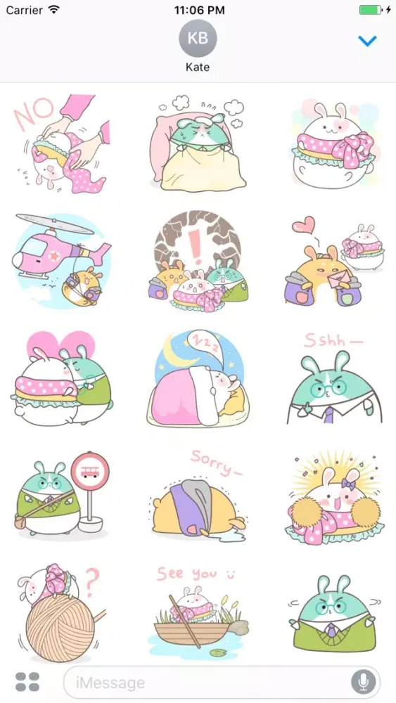 Smith The Happy Bunny Family Stickers Ekran Görüntüleri
