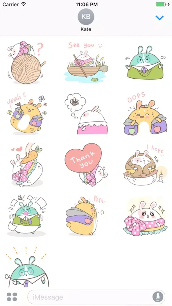 Smith The Happy Bunny Family Stickers Ekran Görüntüleri