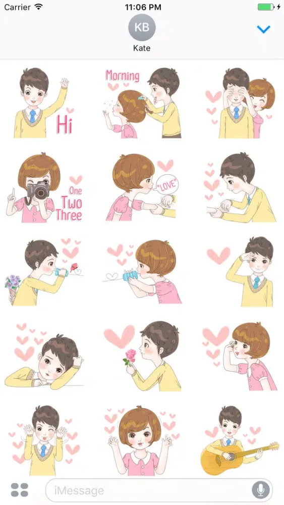 Sweet cutie couple English Stickers Screenshots
