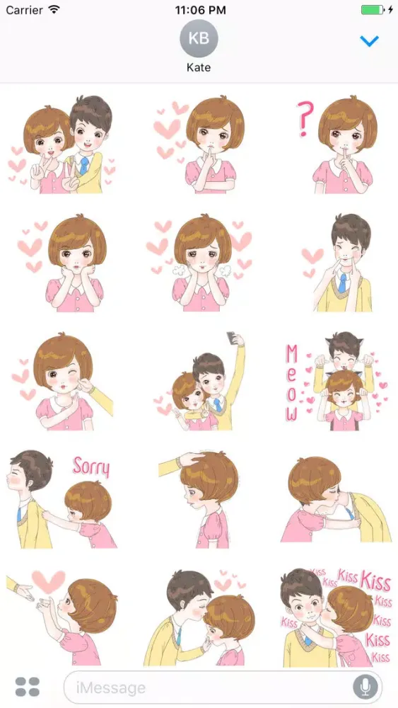 Sweet cutie couple English Stickers Screenshots