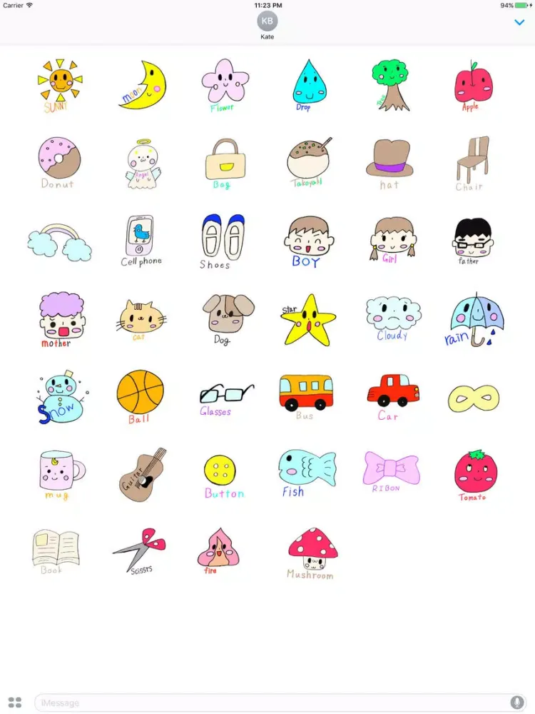 Captures d'écran de The Cute English Stickers iPad 