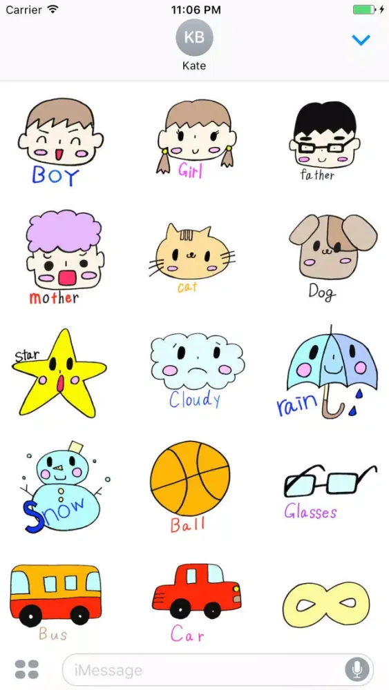 Captures d'écran de The Cute English Stickers