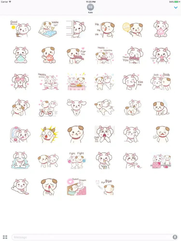 تصاویر The Happy Couple Puppies English Stickers iPad 
