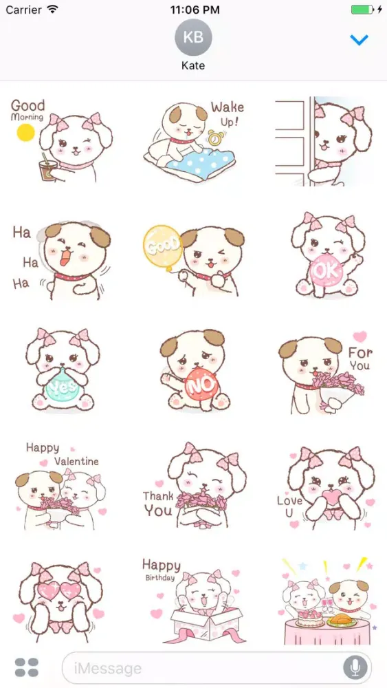 تصاویر The Happy Couple Puppies English Stickers