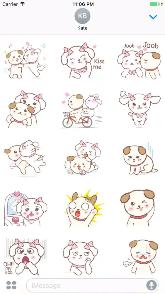 تصاویر The Happy Couple Puppies English Stickers