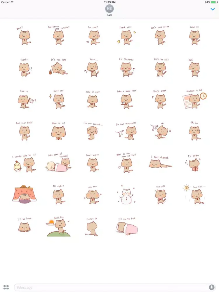Ulrica The Sweet Cat English Stickers iPad  سکرین شاٹس