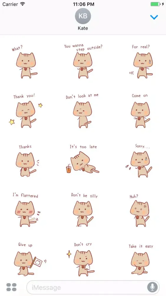 Ulrica The Sweet Cat English Stickers سکرین شاٹس