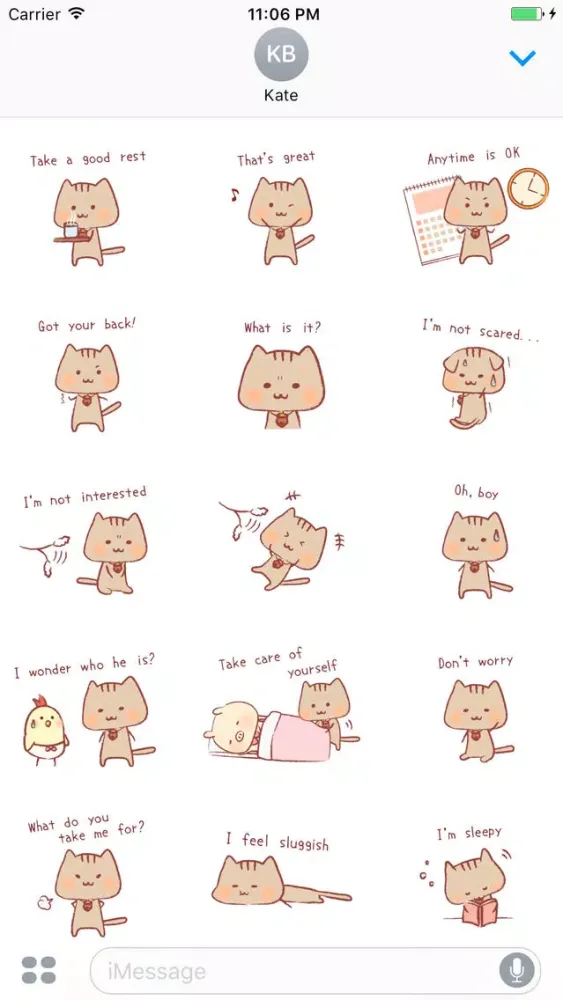 Ulrica The Sweet Cat English Stickers سکرین شاٹس