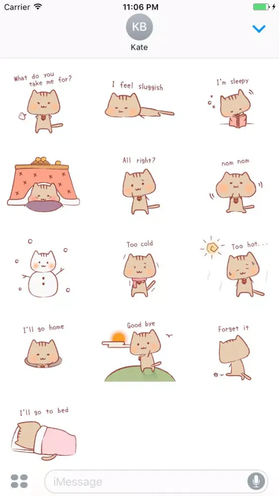 Ulrica The Sweet Cat English Stickers سکرین شاٹس
