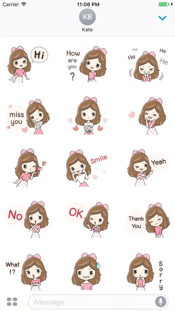 Ulrica The Sweet Girl English Stickers 스크린샷