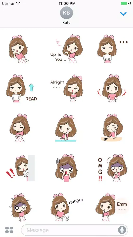 Ulrica The Sweet Girl English Stickers 스크린샷