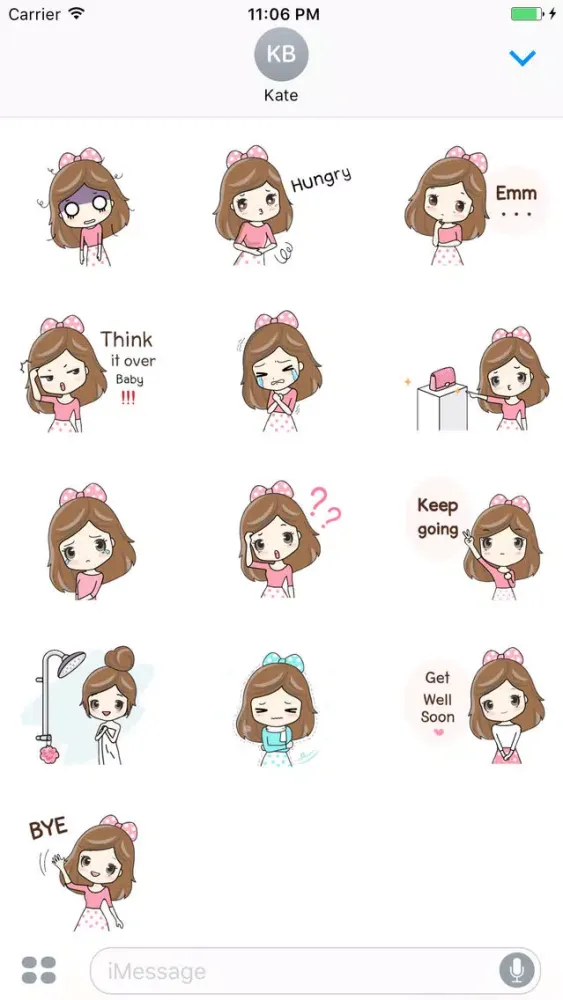 Ulrica The Sweet Girl English Stickers 스크린샷