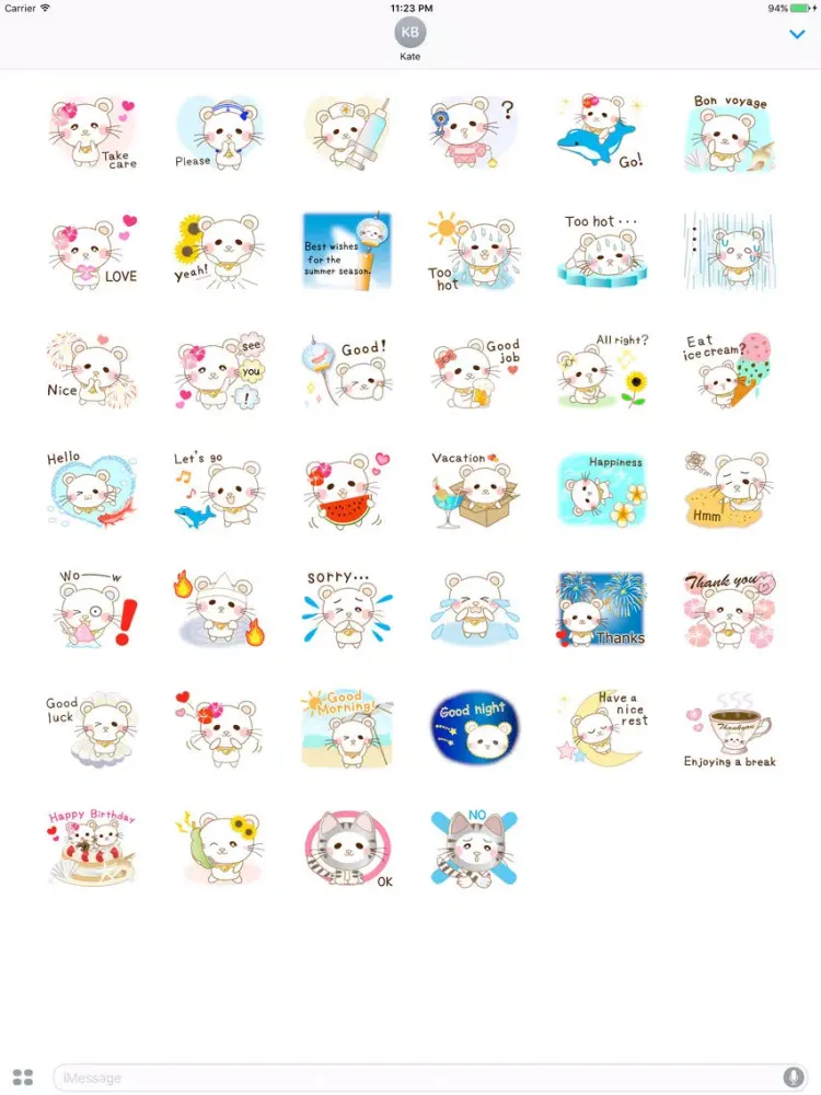 Capturas de tela do Violet The Pretty Cat English Stickers iPad 