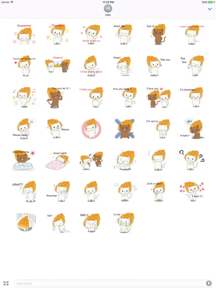 Captures d'écran de Wiggles the little cat in Corone stickers iPad 