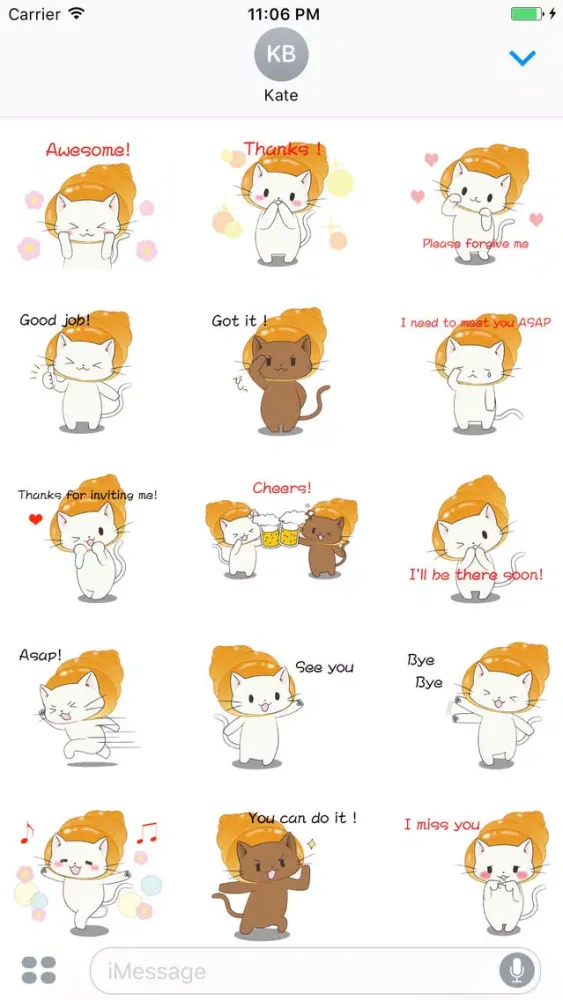 Captures d'écran de Wiggles the little cat in Corone stickers