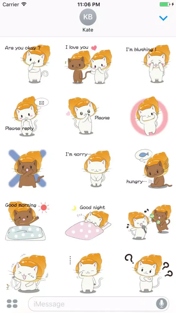 Captures d'écran de Wiggles the little cat in Corone stickers