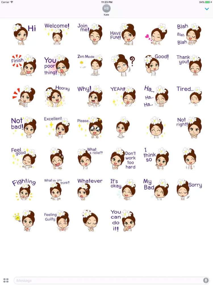 Capturas de pantalla de Winifred The Happy Girl English Stickers iPad 