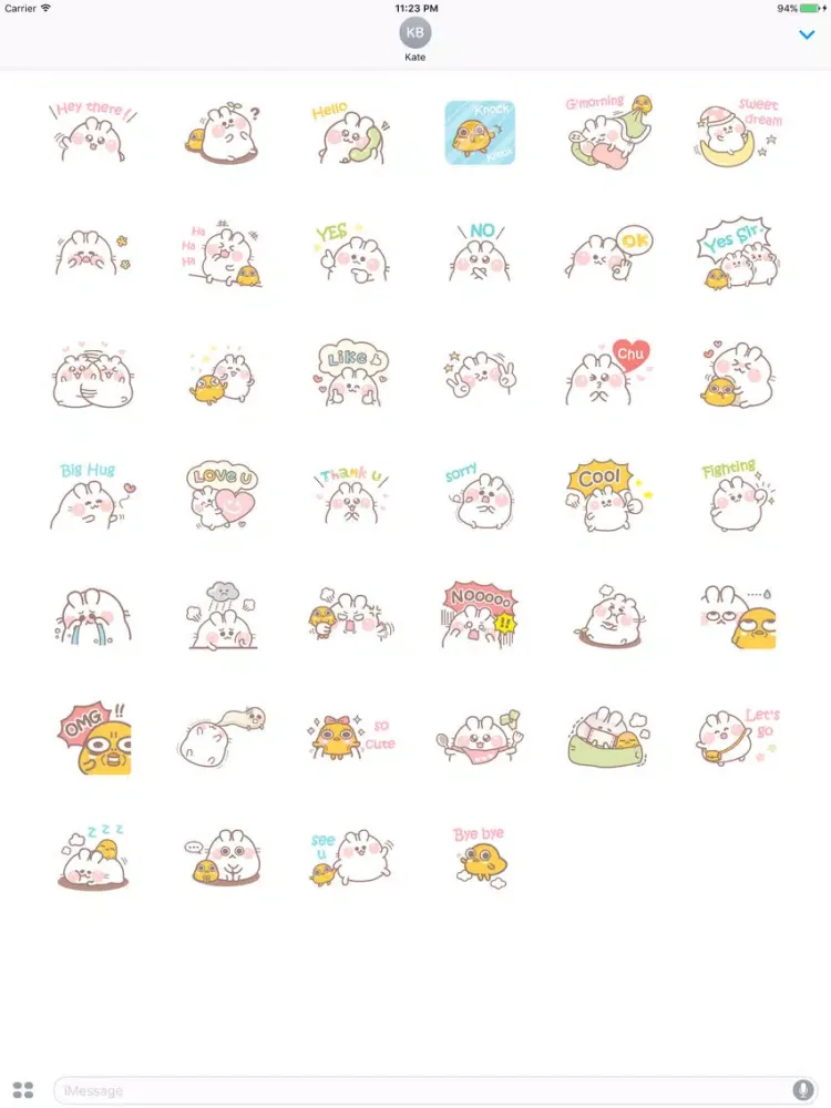 Ảnh chụp màn hình của Winifred The Lovely Bunny English Stickers iPad 
