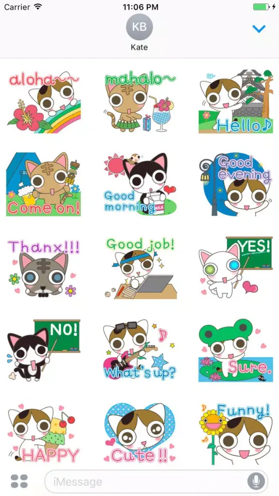 Yazmin The Cute Little Kitten English Stickers स्क्रीनशॉट