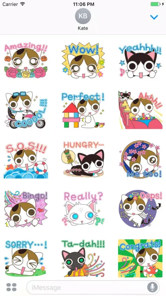 Yazmin The Cute Little Kitten English Stickers स्क्रीनशॉट