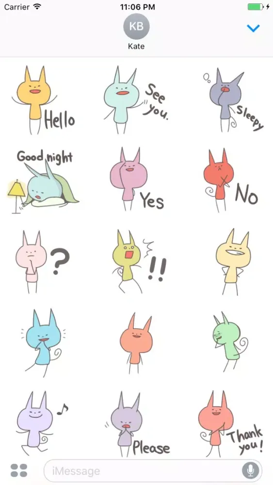Yazmin The Cute Rabbit English Stickers Screenshots