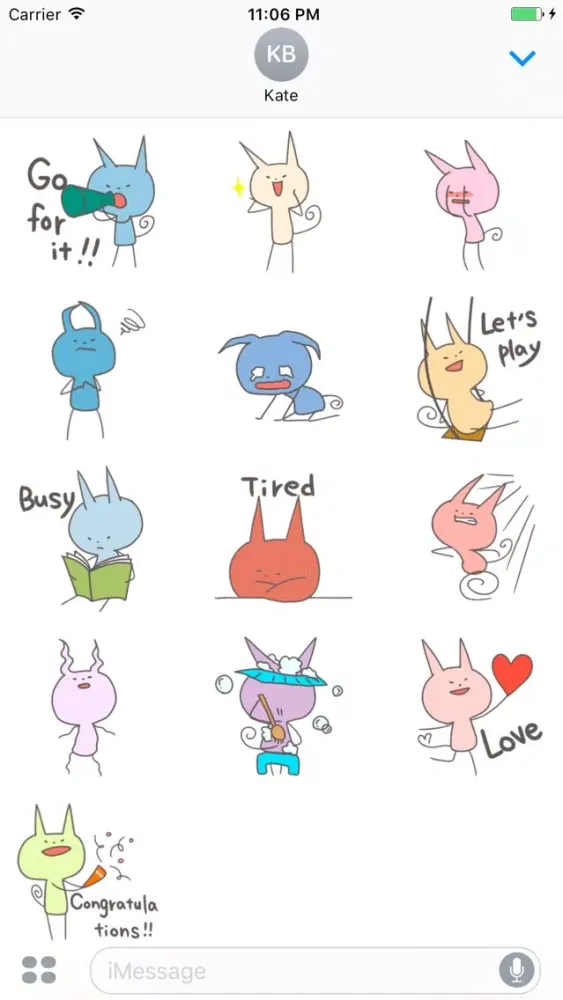 Yazmin The Cute Rabbit English Stickers Screenshots