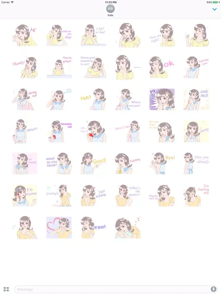 Capturas de pantalla de Zuri The Happy Girl English Stickers iPad 