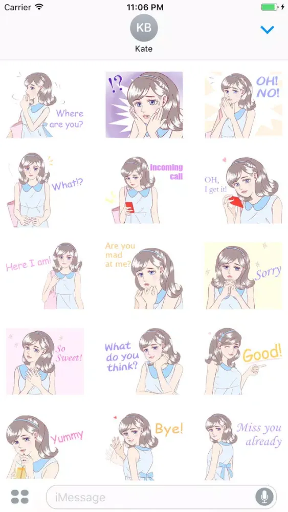Capturas de pantalla de Zuri The Happy Girl English Stickers
