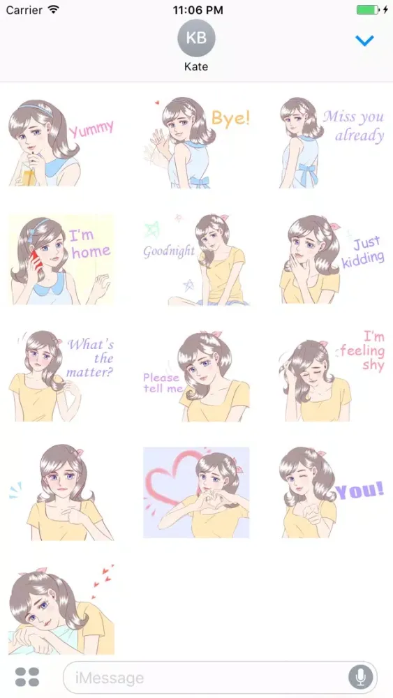 Capturas de pantalla de Zuri The Happy Girl English Stickers