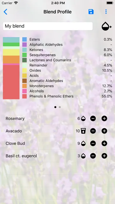 Capturas de pantalla de AromaDesk Oil Blending Tool