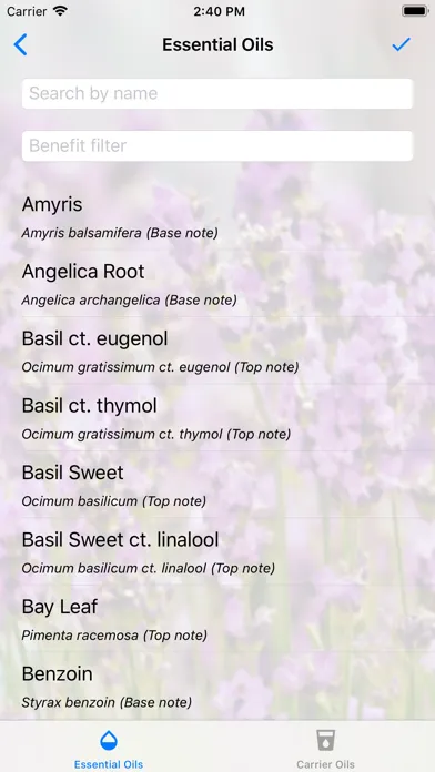 Capturas de pantalla de AromaDesk Oil Blending Tool