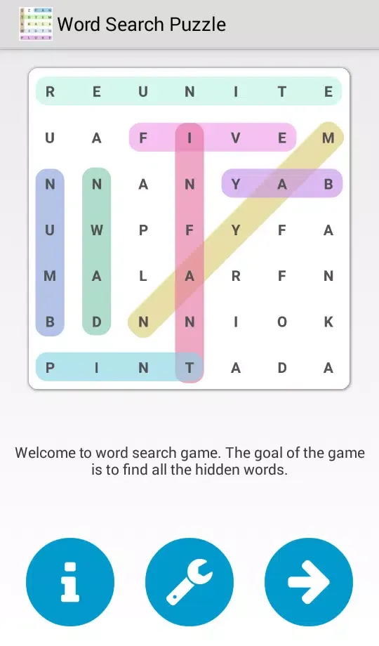 Capturas de tela do Word Search Puzzle