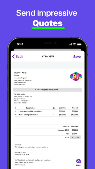 ภาพหน้าจอของ Leader CRM Leads Sales Tracker