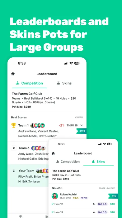 ภาพหน้าจอของ Leaderboard Golf, Inc.