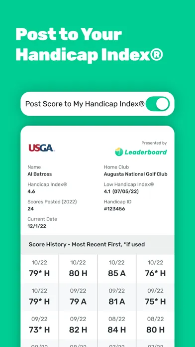 ภาพหน้าจอของ Leaderboard Golf, Inc.