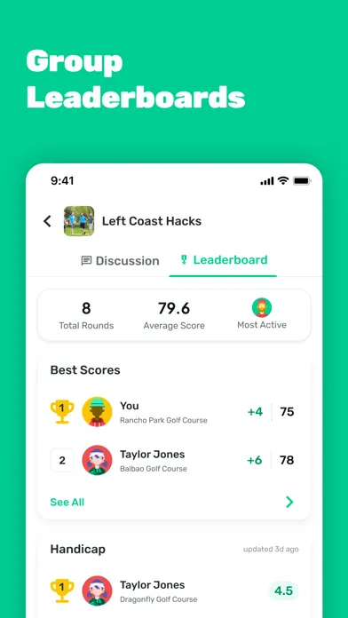 ภาพหน้าจอของ Leaderboard Golf, Inc.