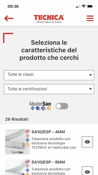Tangkapan skrin Tecnica Srl
