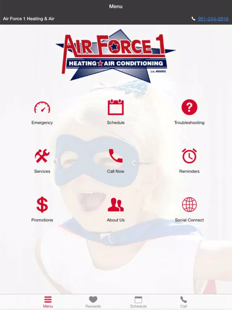 Ảnh chụp màn hình của Air Force 1 Air Heating and Air Conditioning iPad 