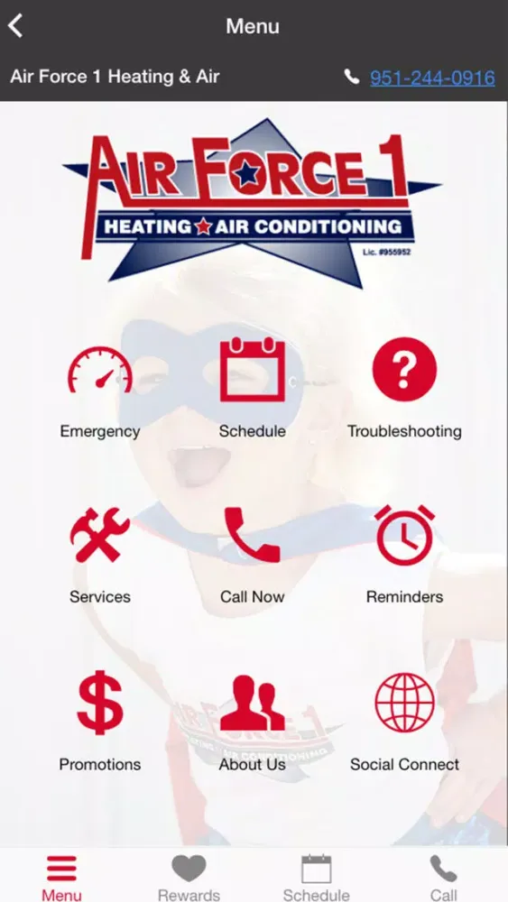 Ảnh chụp màn hình của Air Force 1 Air Heating and Air Conditioning