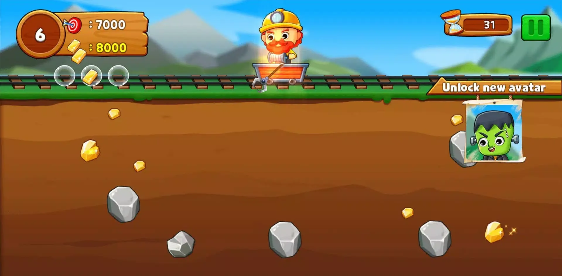 Tangkapan layar Gold Miner: Digger Man